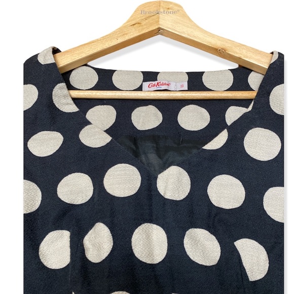 Cath Kidston Black and Tan Polka Dot Cotton Dress - Picture 2 of 8
